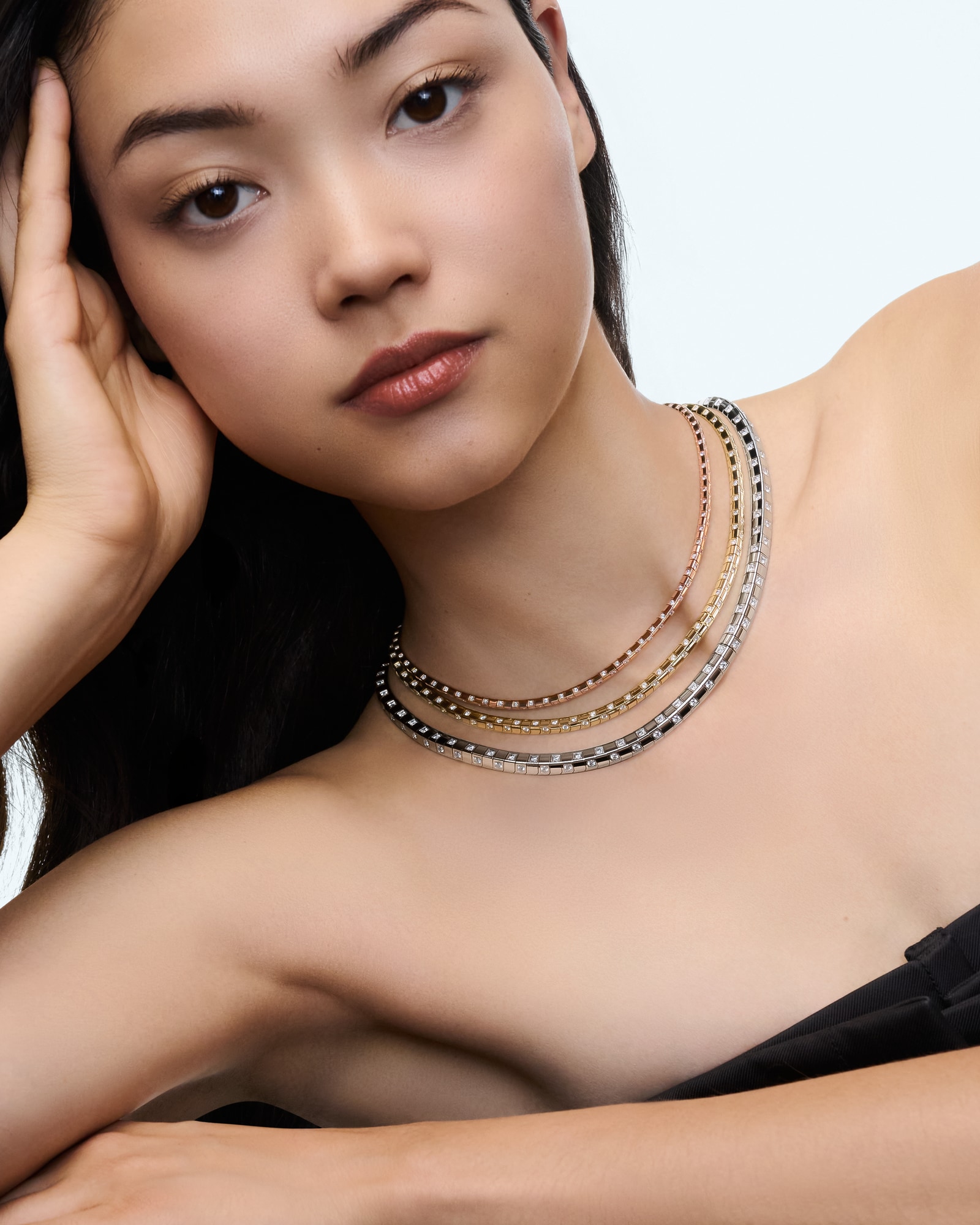 美品 ホワイトゴールド LOUIS VUITTON ネックレス ルイヴィトン59 ネックレス ル ダミエ ドゥ ルイ・ヴィトン 5mm (ホワイトゴールド